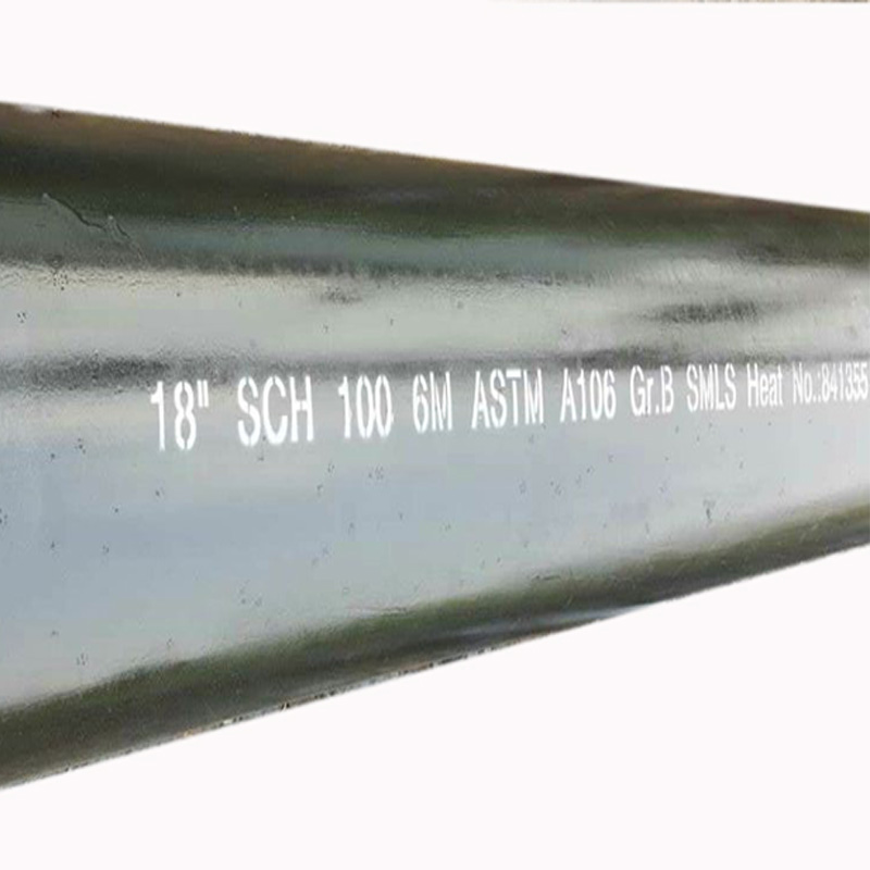 Seamless Pipe, Carbon Steel, 18in Wall thickness SCH 100, ASTM A106 GRL.B, Length 6m, Standard:ANSI B36.10