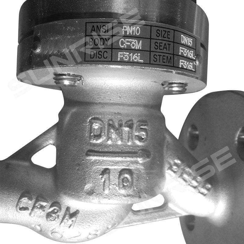 Globe Valve DN15 PN10, Flange RF End , Body A351 CF3M; Trim :A182 F316L, API 600&BS1873