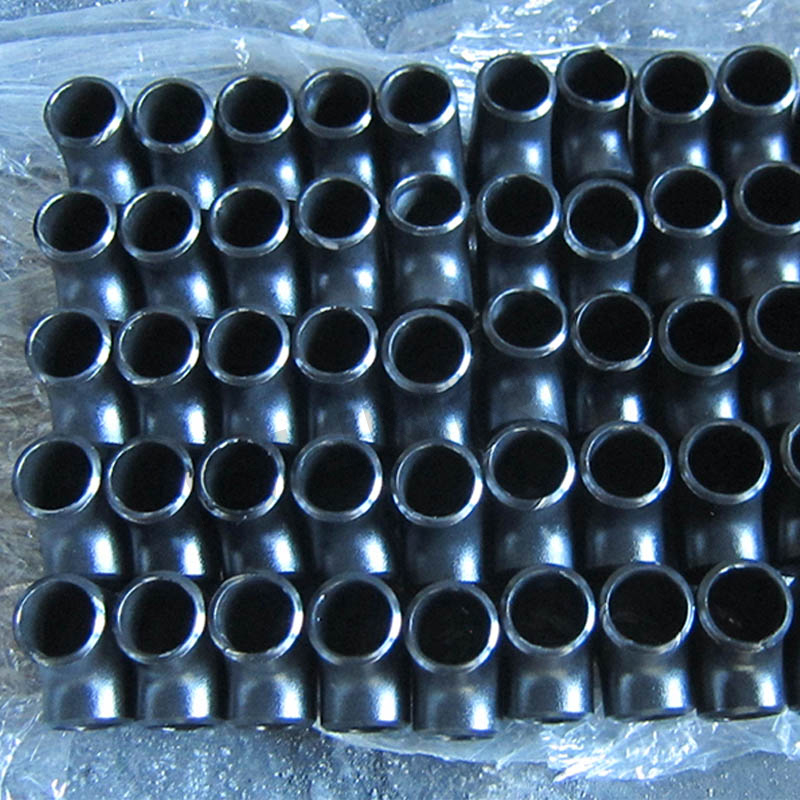Equal Tee , Size 4 Inch, Wall Thickness: Schedule 80, Butt Weld End, ASTM A234 WPB, Black Painting Surface Treatment,Standard ASME B16.9