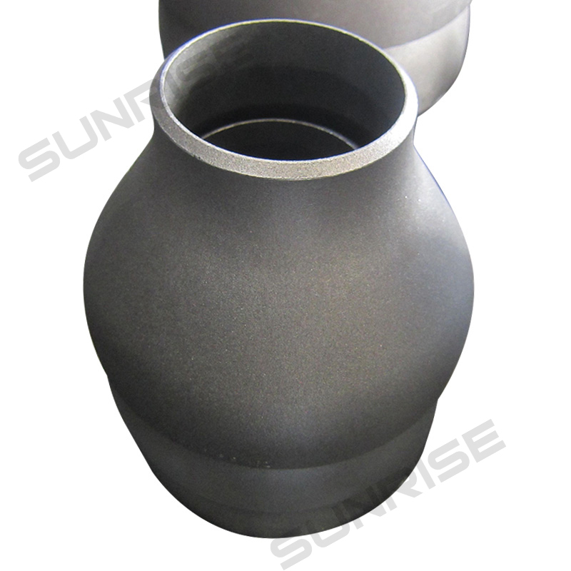 ASTM A234 WPB Concentric Reducer, Size 12 x 10 Inch, Wall Thickness : Schedule 40, Butt Weld End, Black Painting Surface Treatment,Standard ASME B16.9