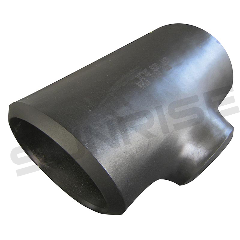 Reducing Tee , Size 12 x 4 Inch, Wall Thickness: Schedule 80 x SCH40, Butt Weld End, ASTM A234 WPB, Black Painting Surface Treatment,Standard ASME B16.9