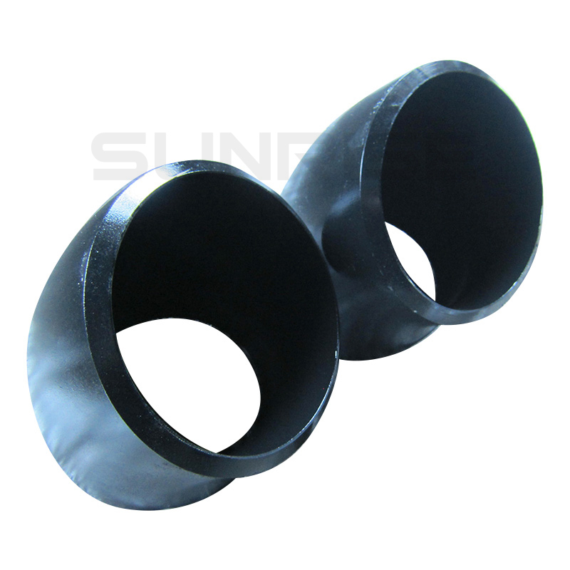 ASTM A234 WPB Elbow 45 Deg SR, Size 8 Inch, Wall Thickness : Schedule 60, Butt Weld End, Black Painting Surface Treatment,Standard ASME B16.9