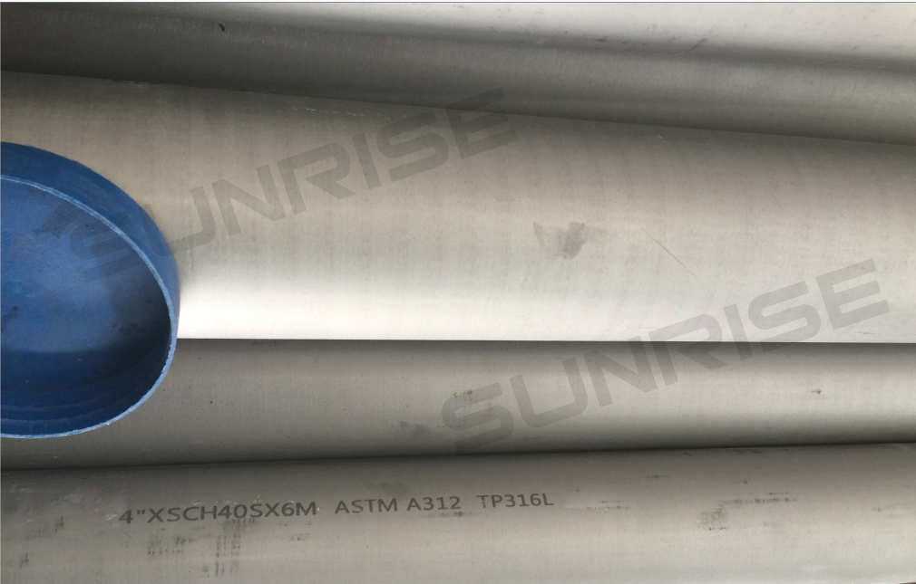 Stainless Steel ASTM A312 TP316L Pipe, Size 4 Inch , Wall Thickness SCH40S , Length: 6000MM