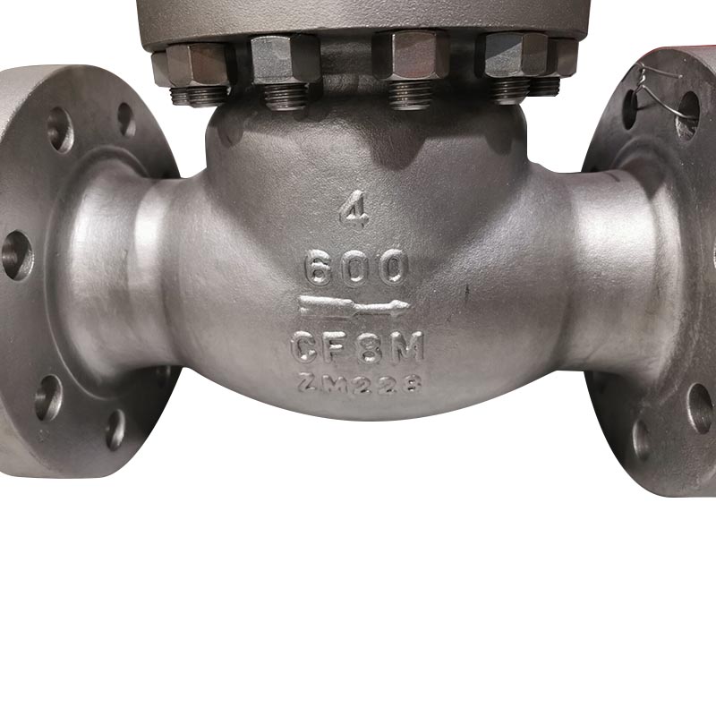 Swing Check Valve, ASTM A351CF8M,6INCH, Pressure: CL300, Swing Check Valve, Flange RTJ, ANSI B16.5, Body Material ASTM A216WCB, API 6D