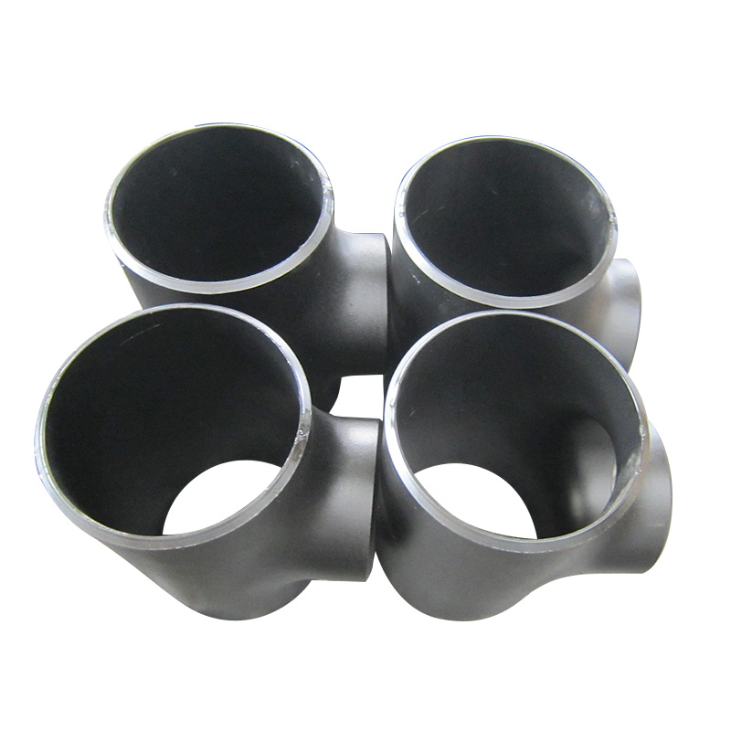 Equal Tee , Size 10 Inch, Wall Thickness: Schedule 80, Butt Weld End, ASTM A234 WPB, Black Painting Surface Treatment,Standard ASME B16.9