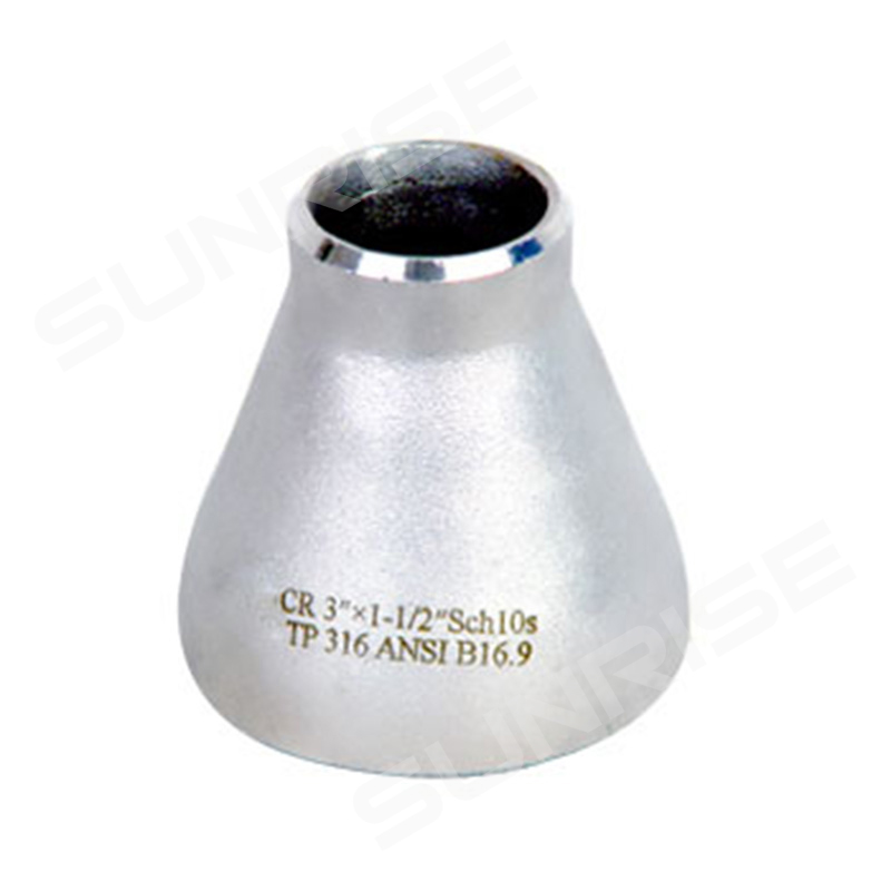 Stainless Steel Eccentric Reducer, 3” x 1 1/2”, Butt Weld, Wall thickness Sch10S,ASTM A403 TP316,ANSI B16.9