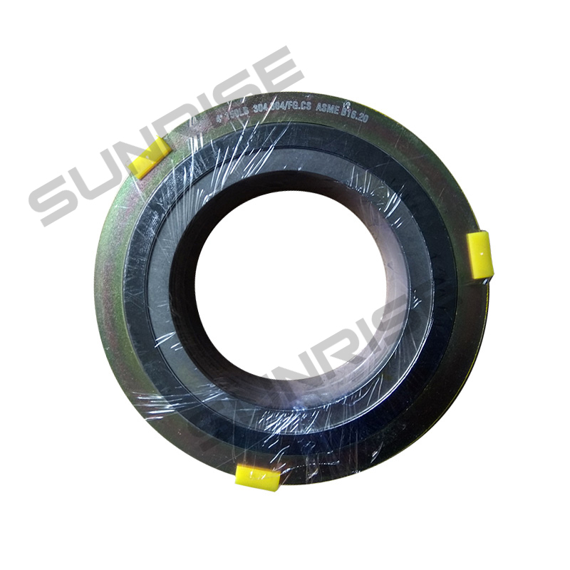 ASME Spiral Wound Gasket, Size 4 inch, Pressure: CL150; Carbon Steel Out Ring and SS304 Inner Ring with Graphite; RF Flange, ASME B16.20