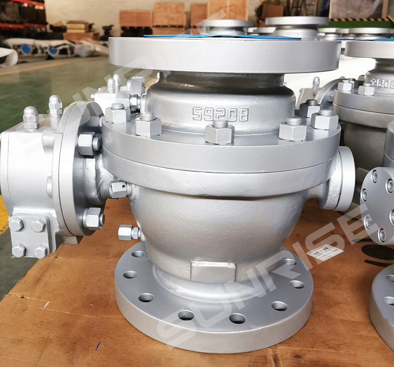 10x8 INCH , CL300 , Ball Valve, Flange RF, ANSI B16.5, Reducer Bore, Trunnion Ball; Body Material ASTM A216 WCB,  API 6D