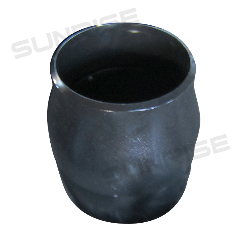 Eccentric Reducer, Size 12” x 6”, Wall Thickness : 6.35*7.11mm, Butt Weld End, Black Painting Surface Treatment,Standard ASME B16.9,Material: ASTM A234 WPB