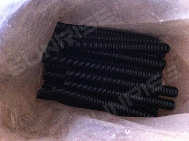 Black Coated Full Thread Stud Bolts,Size 1/2in, UNC 215 mm Long, ASTM A193 B7, 2 Grade A194 2H Hex Nuts