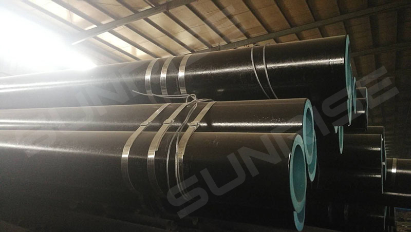 Black Seamless Pipe, Carbon Steel, 14in Wall thickness SCH 40, ASTM API 5L  GR.B,Length 12m, Standard:ANSI B36.10