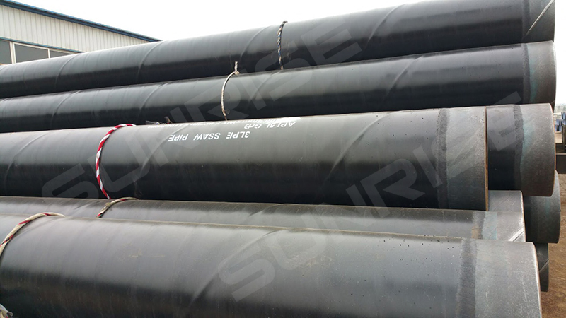 SSAW Pipe, Carbon Steel, 16in Wall thickness SCH 40, ASTM API 5LGR.B,Length:12m, 3LPE COATING