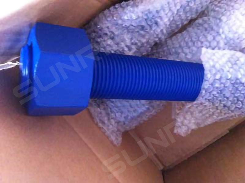 TEFLON Coated Full Thread Stud Bolts,Size 1 7/8in, UNC 450 mm Long, ASTM A193 B7, 2 Grade ASTM A194 2H Hex Nuts