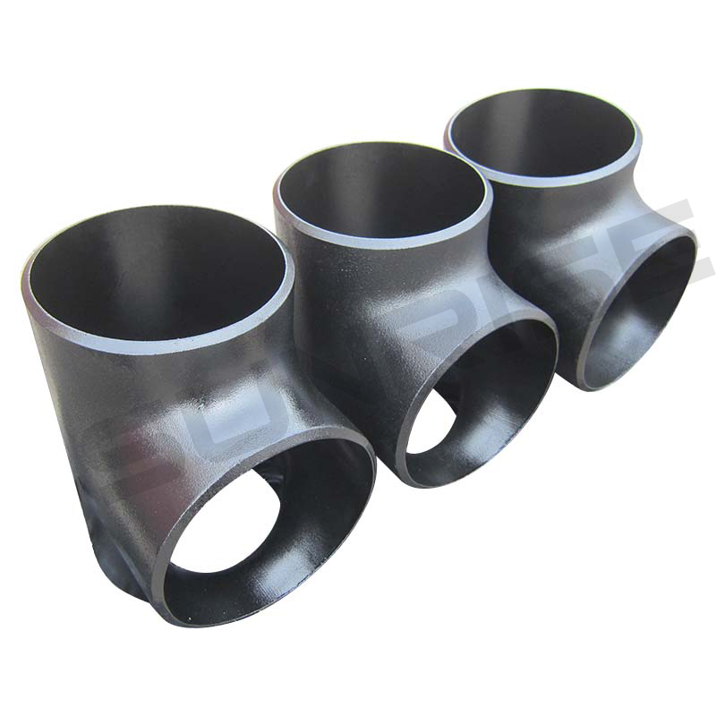 Equal Tee , Size 12 Inch, Wall Thickness: Schedule 40, Butt Weld End, ASTM A234 WPB, Black Painting Surface Treatment,Standard ASME B16.9