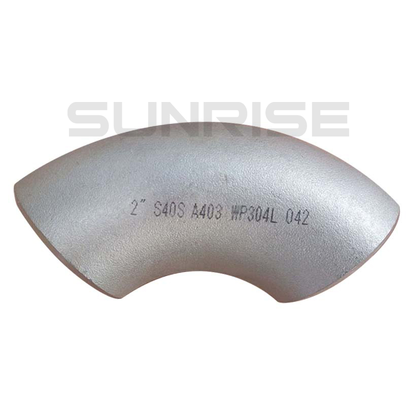 ASTM A403 WP304L Elbow 90 Deg LR, Size 2Inch, Wall Thickness : Schedule 40, Butt Weld End, Black Painting Surface Treatment,Standard ASME B16.9