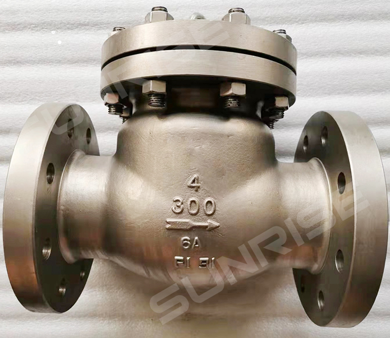 4” CL300 ,SWING CHECK VALVE, Full Opening, Full Bore, Bolted Cover,  Body & Bonnet 4A, Trim Duplex 2205, Flanged Ends as per ANSI 16.5 RF,Self Acting