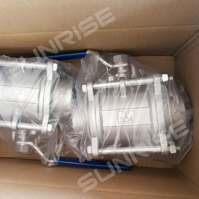 3PCS-Forged Steel Ball Valve 3INCH, 1000WOG, Ball Valve, Thread End, Body Material ASTM A182 F304
