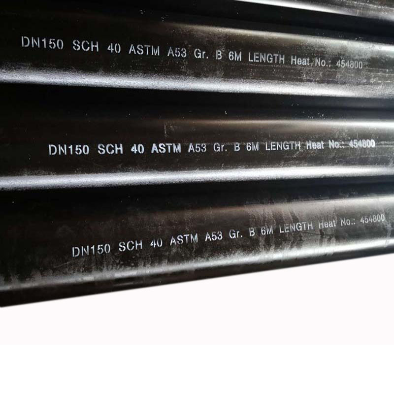 Seamless Pipe, Carbon Steel, DN150 Wall thickness SCH40, ASTM A53 GR.B, Length 6m, Standard:ANSI B36.10