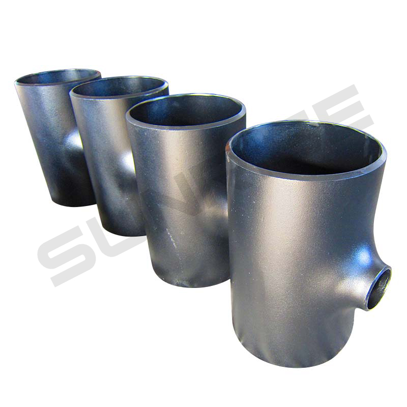 Reducing Tee , Size 16 x 4 Inch, Wall Thickness: Schedule 60 x SCH 40, Butt Weld End, ASTM A234 WPB, Black Painting Surface Treatment,Standard ASME B16.9