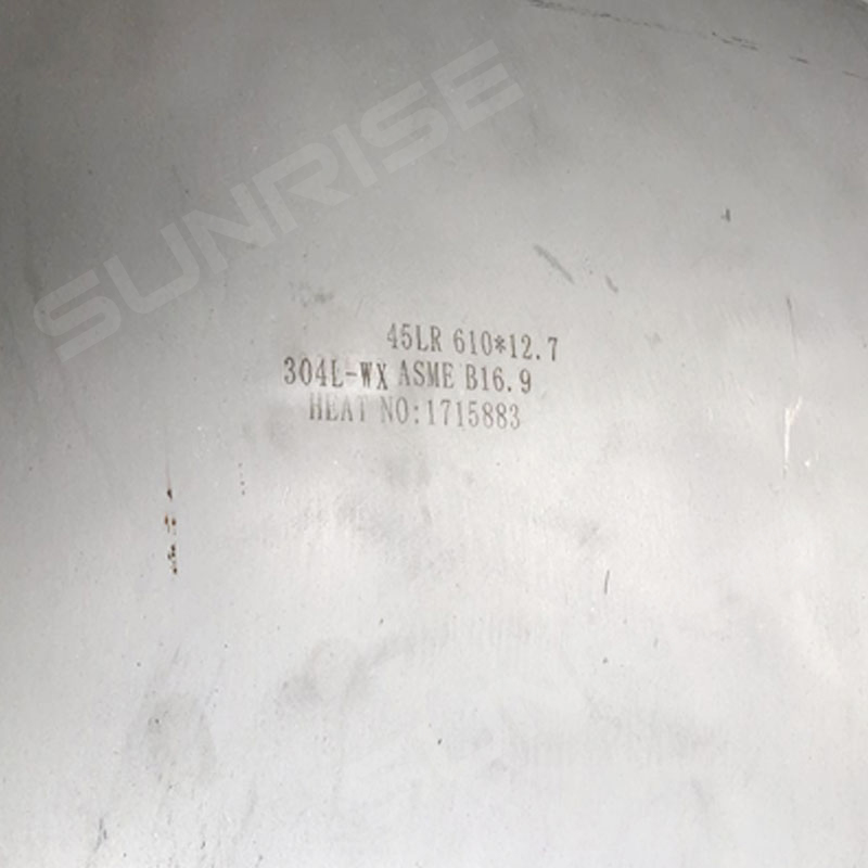 Stainless Steel 45 Degree,Seamless Elbow LR, ASTM A403 TP304L, Size:610mm, Wall thickness 12.7mm, ANSI B16.9