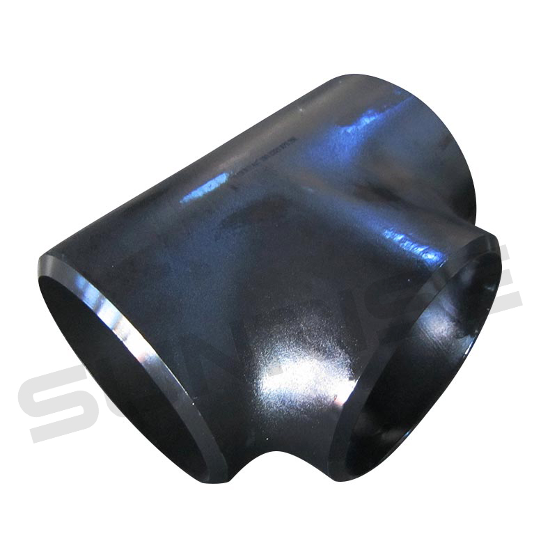 Equal Tee , Size 16 Inch, Wall Thickness: Schedule 80, Butt Weld End, ASTM A234 WPB, Black Painting Surface Treatment,Standard ASME B16.9