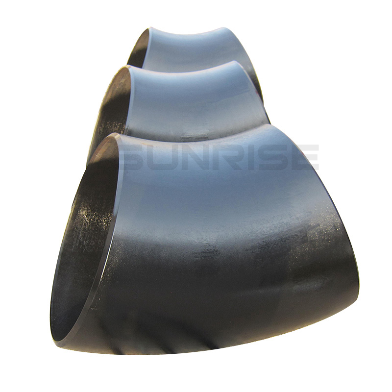 ASTM A234 WPB Elbow 45 Deg LR, Size 16 Inch, Wall Thickness : Schedule 40, Butt Weld End, Black Painting Surface Treatment,Standard ASME B16.9