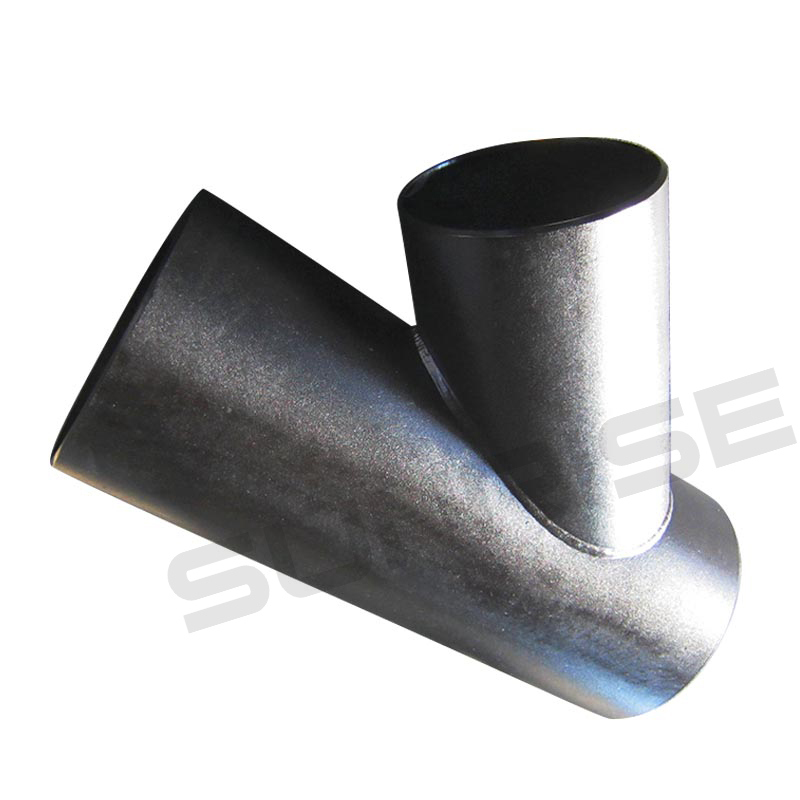 Y type Tee , Size 16 Inch, Wall Thickness: Schedule80, Butt Weld End, ASTM A234 WPB, Black Painting Surface Treatment,Standard ASME B16.9