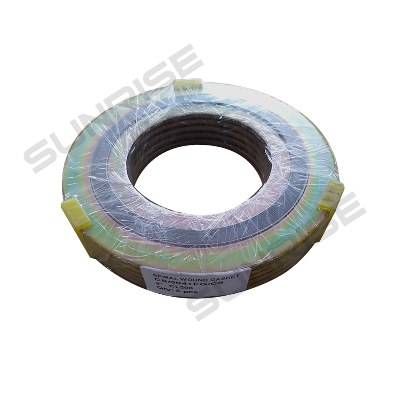 Stainless Steel 304 Spiral Wound Gasket, Size 3 inch, Pressure: CL300; Carbon Steel Out Ring and SS304 Inner Ring with Graphite; RF Flange, ASME B16.20
