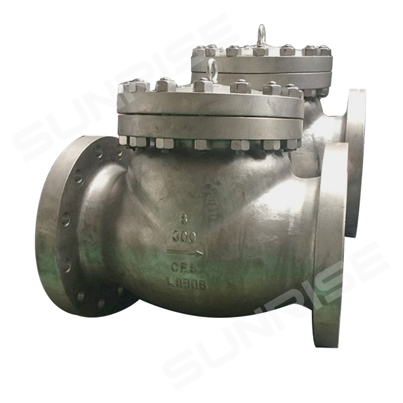 8INCH SWING CHECK VALVE, PRESSURE: CL150, Body & Bonnet :A351 CF8M, Flange Ends as per ANSI 16.5 RF