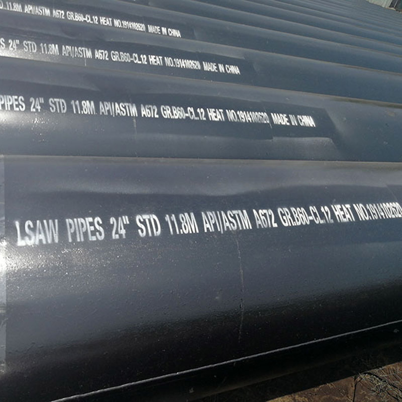 API 5L GR.B LSAW PIPE, ASTM A672 GR60 CL12, 24inch Wall thickness SCH STD 