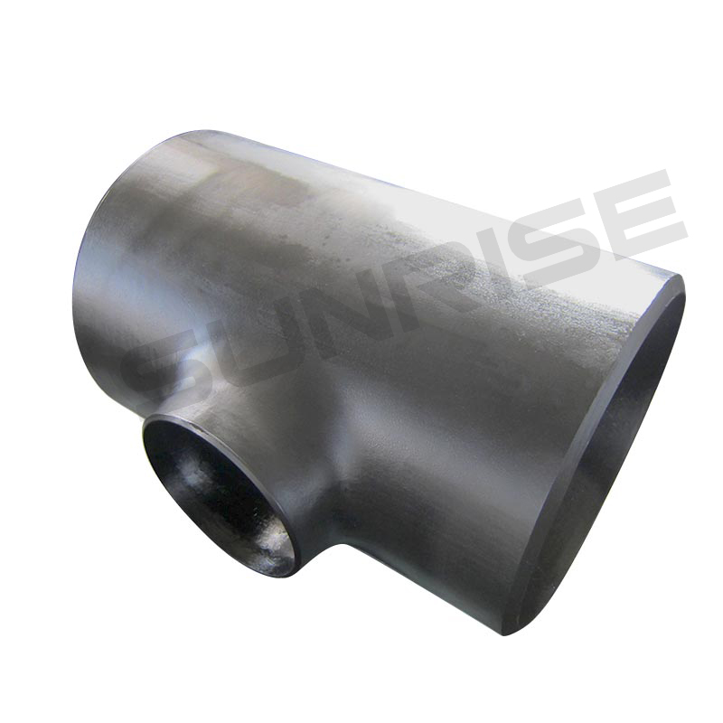 Reducing Tee , Size 24 x 8 Inch, Wall Thickness: Schedule 80 x SCH60, Butt Weld End, ASTM A234 WPB, Black Painting Surface Treatment,Standard ASME B16.9