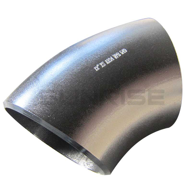 Elbow 45 Deg SR, Size 12 Inch, Wall Thickness : Schedule XS, Butt Weld End, ASTM A234 WPB, Black Painting Surface Treatment,Standard ASME B16.9
