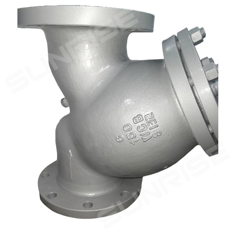 Y-TYPE STRAINER, ASTM A216 WCB,DN150, CL150, MESH40, FLANGE RF END CONNECT, SCREEN : SS304