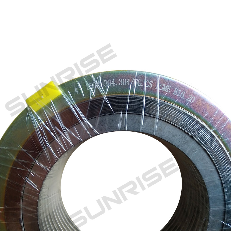 Flange Spiral Wound Gasket, Size 4 inch, Pressure: CL150; Carbon Steel Out Ring and SS304 Inner Ring with Graphite; RF  Flange, ASME B16.20